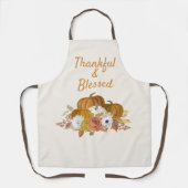 Tablier Merci Bienheureux Citrouilles blancs d'automne ora (Recto)