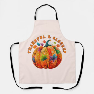 Tablier Merci et béni Citrouille d'automne