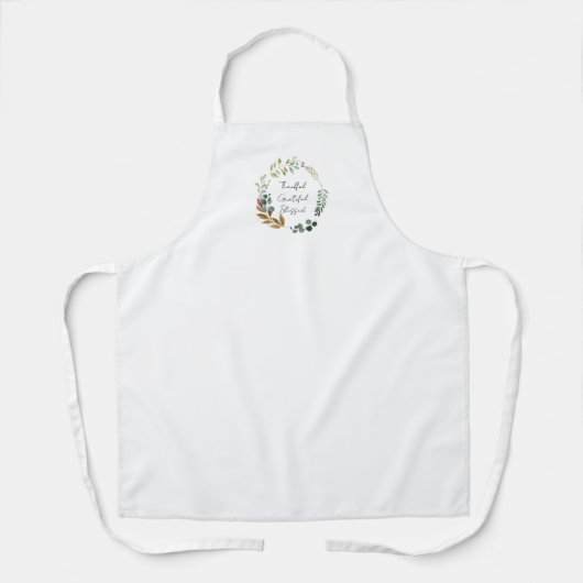 Tablier Merci Grateful Leaf Art Rustique Moderne (Recto)