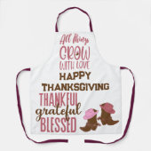 Tablier Merci, Gratuit, Béni, Bon thanksgiving | (Recto)