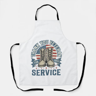 Tablier Merci Vétéran Patriotique Bottes Service Chemise_1
