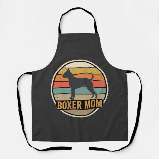 Tablier Mère Boxer Rétro Coucher de Soleil Chien (Recto)