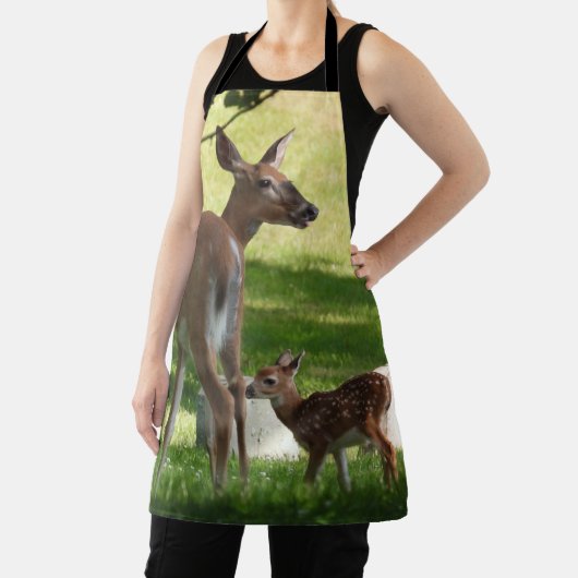 Tablier Mère et bébé Fawn, Cerf blanc (Insitu)