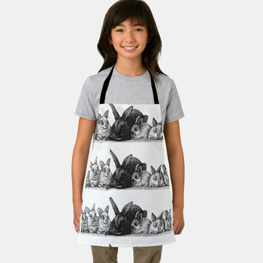 Tablier Mère lapin et bébés (Insitu)