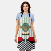 Tablier Mère Retro Diner avec Burgers & Bière (Porté)
