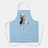 Tablier Mère souriante Chat blanc Trois chatons sur Plaid (Recto)