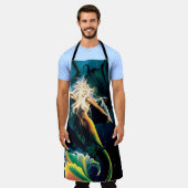 Tablier Mermaid Dragon Imaginaire bleu (Porté)