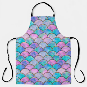 Tablier Mermaid fish scale wave japanese seamless pattern.