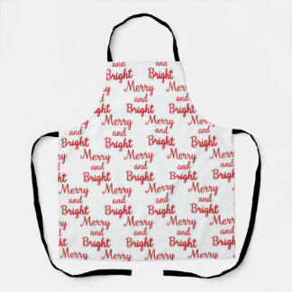 Tablier merry and bright christmas pattern apron