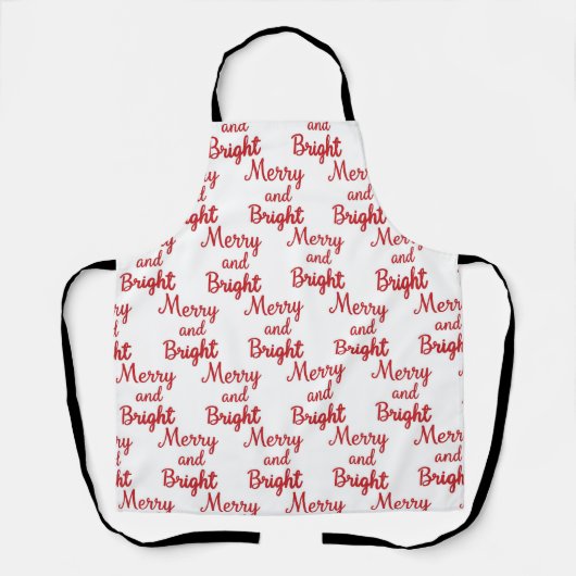 Tablier merry and bright christmas pattern apron (Recto)