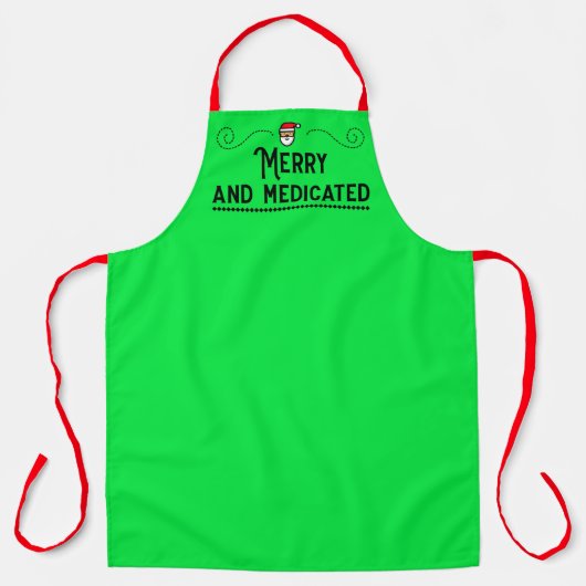 Tablier Merry and Medicated Holiday Chef Apron (Recto)