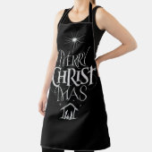 Tablier Merry CHRISTmas Christian Chalk Calligraphie Noir (Insitu)