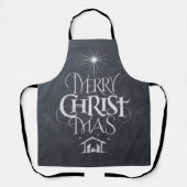 Tablier Merry CHRISTmas Christian Chalkboard Calligraphie (Recto)