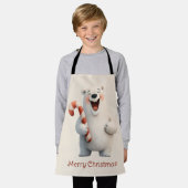 Tablier Merry Christmas Cute Polar Bear Design (Porté)