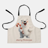 Tablier Merry Christmas Cute Polar Bear Design (Recto)