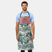 TABLIER MERRY CHRISTMAS DESIGN (Porté)