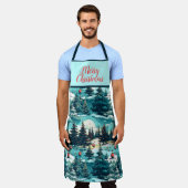 TABLIER MERRY CHRISTMAS DESIGN (Porté)