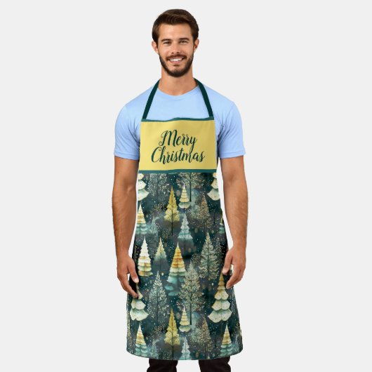 TABLIER MERRY CHRISTMAS DESIGN (Porté)