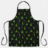 Tablier Merry Christmas Pine Tree Forest Black Xmas (Recto)
