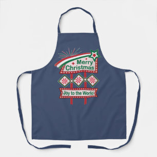 Tablier Merry Christmas Retro Marquee - Joy to the World