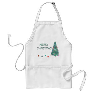Tablier Merry Christmas Watercolor Tree