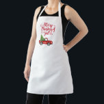 Tablier Merry Christmas Y'all Vintage<br><div class="desc">Joyeux Noël Y'all Rustique Apron avec aquarelle Vintage Camion rouge avec arbre</div>