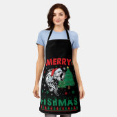 Tablier Merry Fishmas Pêche Papa Pêcheur Pêcheur Noël (Porté)