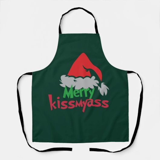 Tablier Merry Kissmyass Funny Christmas Apron (Recto)