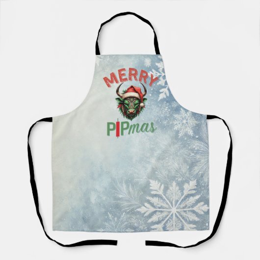 Tablier Merry PIPmas Trading Bull Christmas Design – Funny (Recto)