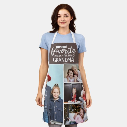 Tablier Mes favoris m'appellent| 4 photos de famille colla (Porté)