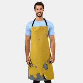 Tablier Métal jaune fissuré : texture sale. (Porté)