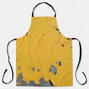Tablier Métal jaune fissuré : texture sale.