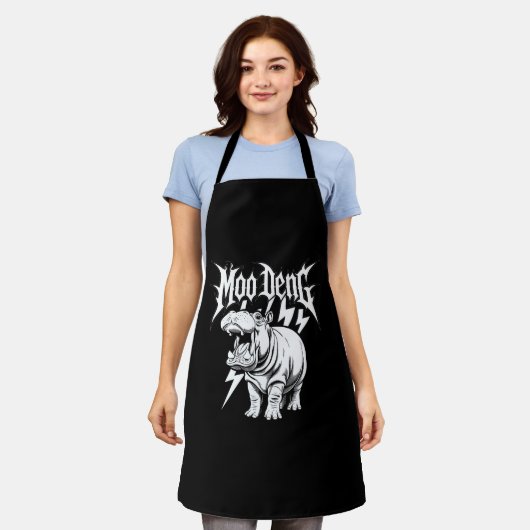 Tablier Métal Maigre de mort bébé Hippo Moo Deng Hippopota (Porté)