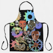 Tablier métal or argent mascarade vapeur masques (Recto)