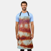 Tablier métal rouillé, arrière - plan texturé. (Porté)