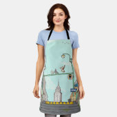 Tablier Métro Arrêt Manhattan NYC Illustration Whimsical (Porté)