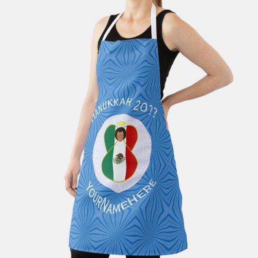 Tablier Mexican Angel Hanukkah Flag Personalized Large (Insitu)