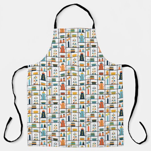 Tablier Mi-siècle Moderne Rétro Élégants Tablettes De Cuis (Recto)
