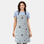 Tablier Mi-Siècle Moderne Snowflakes Silver (Porté)