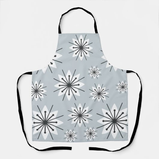Tablier Mi-Siècle Moderne Snowflakes Silver (Recto)