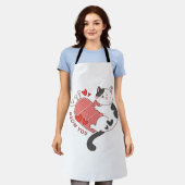 Tablier Miaou Toi Joli Chat Saint-Valentin (Porté)