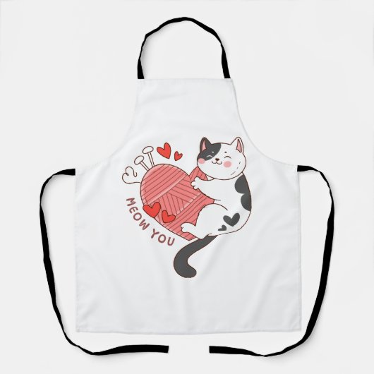 Tablier Miaou Toi Joli Chat Saint-Valentin (Recto)