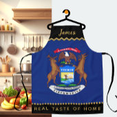 Tablier Michigan Drapeau Chefs Apron, Michigan Apron