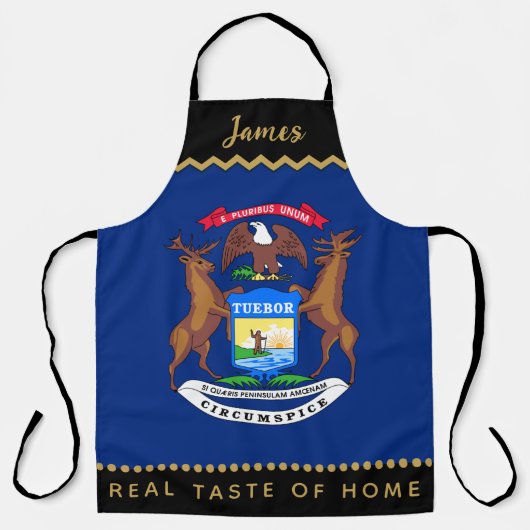 Tablier Michigan Drapeau Chefs Apron, Michigan Apron (Recto)