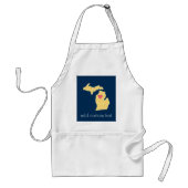 Tablier Michigan State Map with Custom Love Heart and Name (Devant)