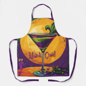 Tablier Mid Century Mardi Gras Sunset Fleur De Lis Martini (Recto)