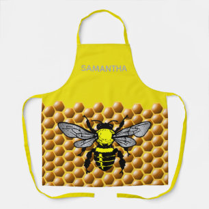 Tablier Miel Bee Hive Motif mignon Insecte Nom de l'abbé