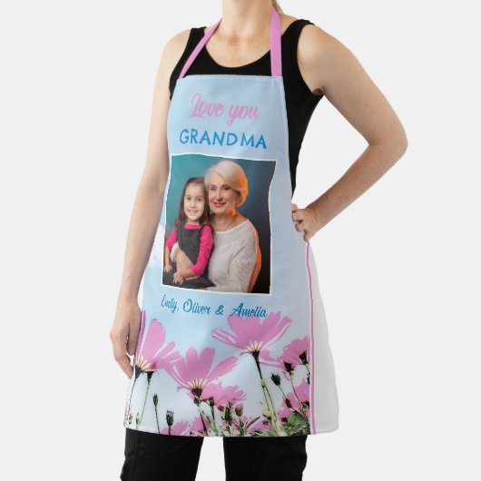 Tablier Mignon Aimez-vous Grand-mère Fleurs roses Photo (Insitu)