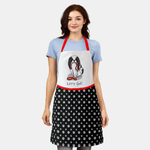 Tablier Mignon, allons-y ! Chien japonais (noir et blanc 1