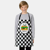Tablier mignon enfants hamburger ajouter nom (Porté)